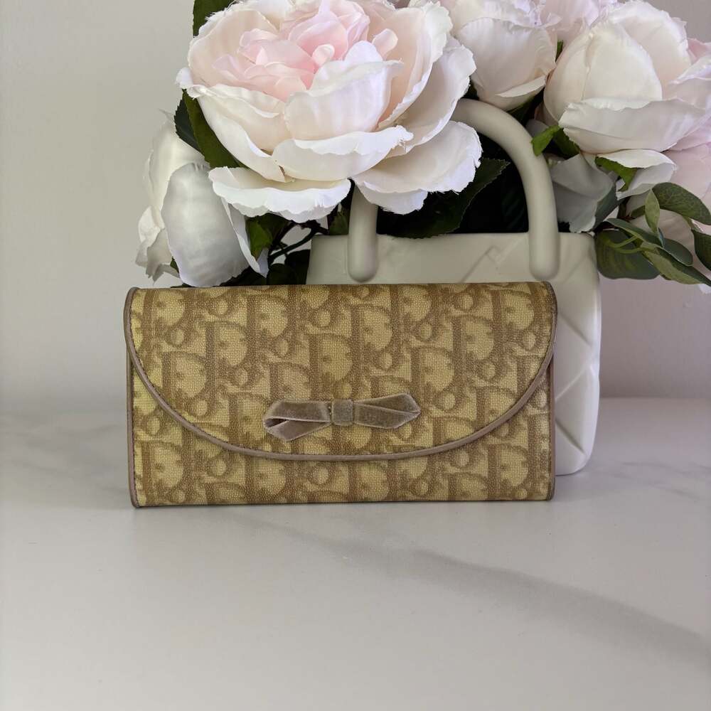 Christian Dior Vintage Trotter Romantique Bow Long Continental Wallet